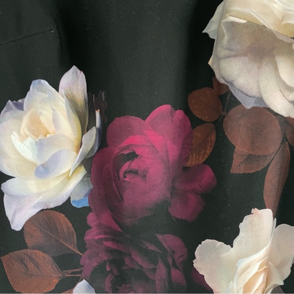 Calvin Klein Black Floral-Print Bell-Sleeve Sheath Dress 20573 - Picture 4 of 7